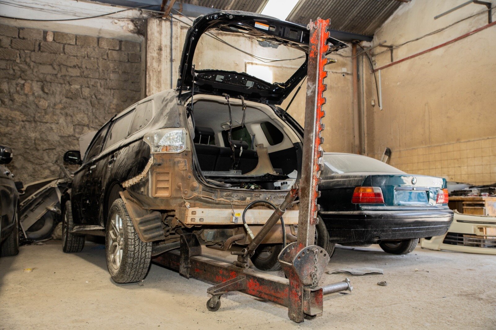 Raising car for repair
